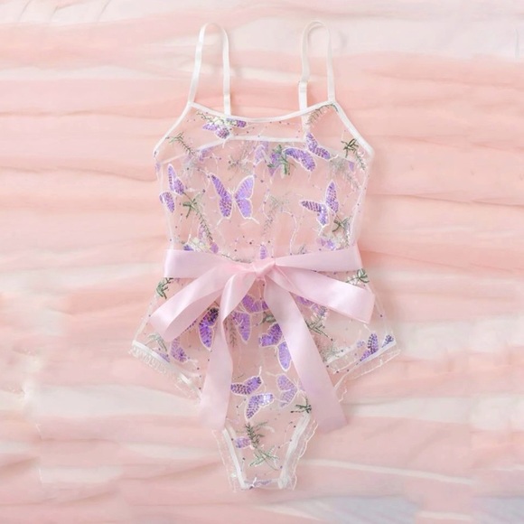 Other - New Medium Sequin Butterfly Bodysuit Lingerie